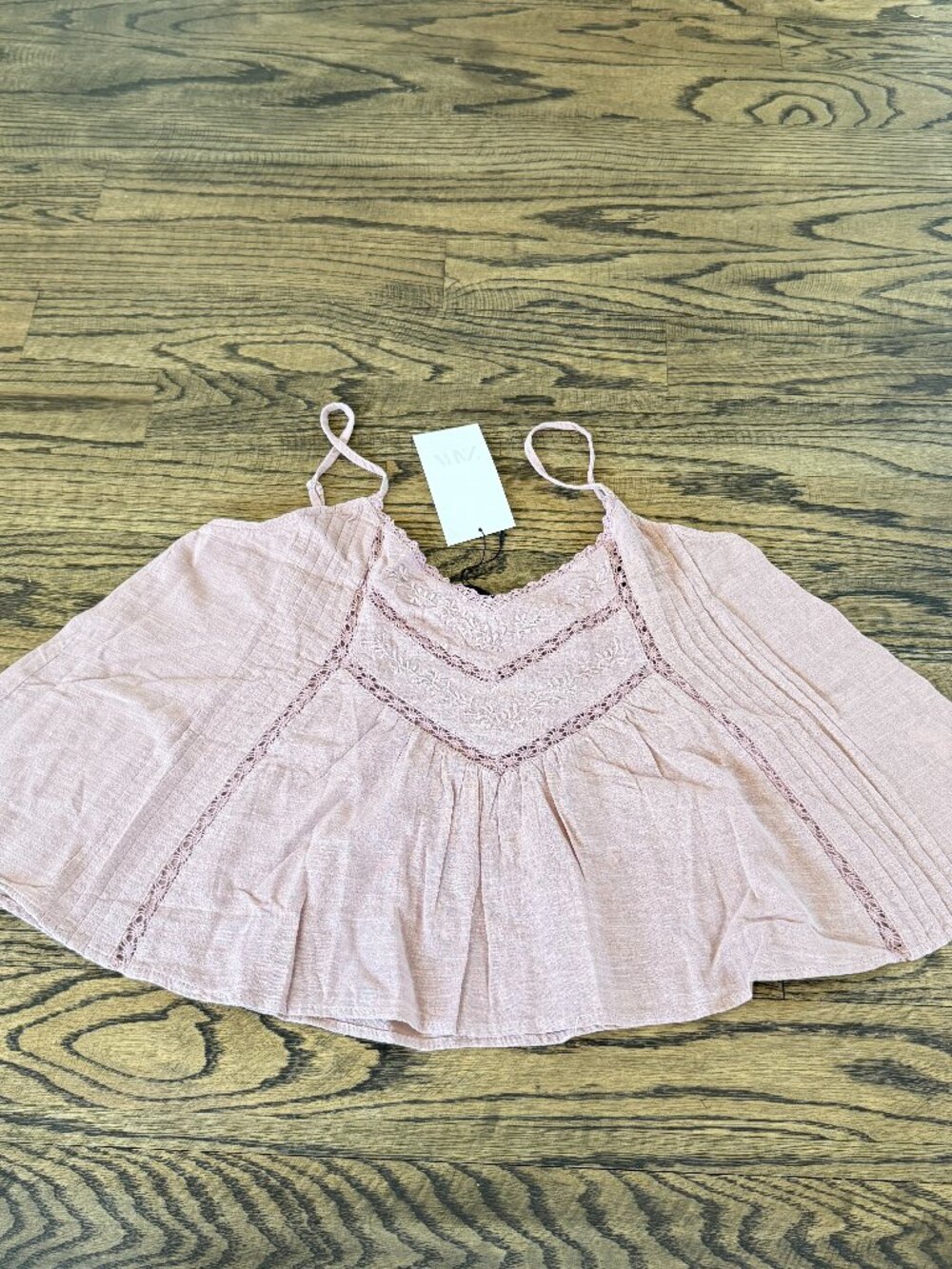 ZARA Tank Top Pink/Mauve Embroidered Blouse Flowy Bohemian Sz Small NWT $45